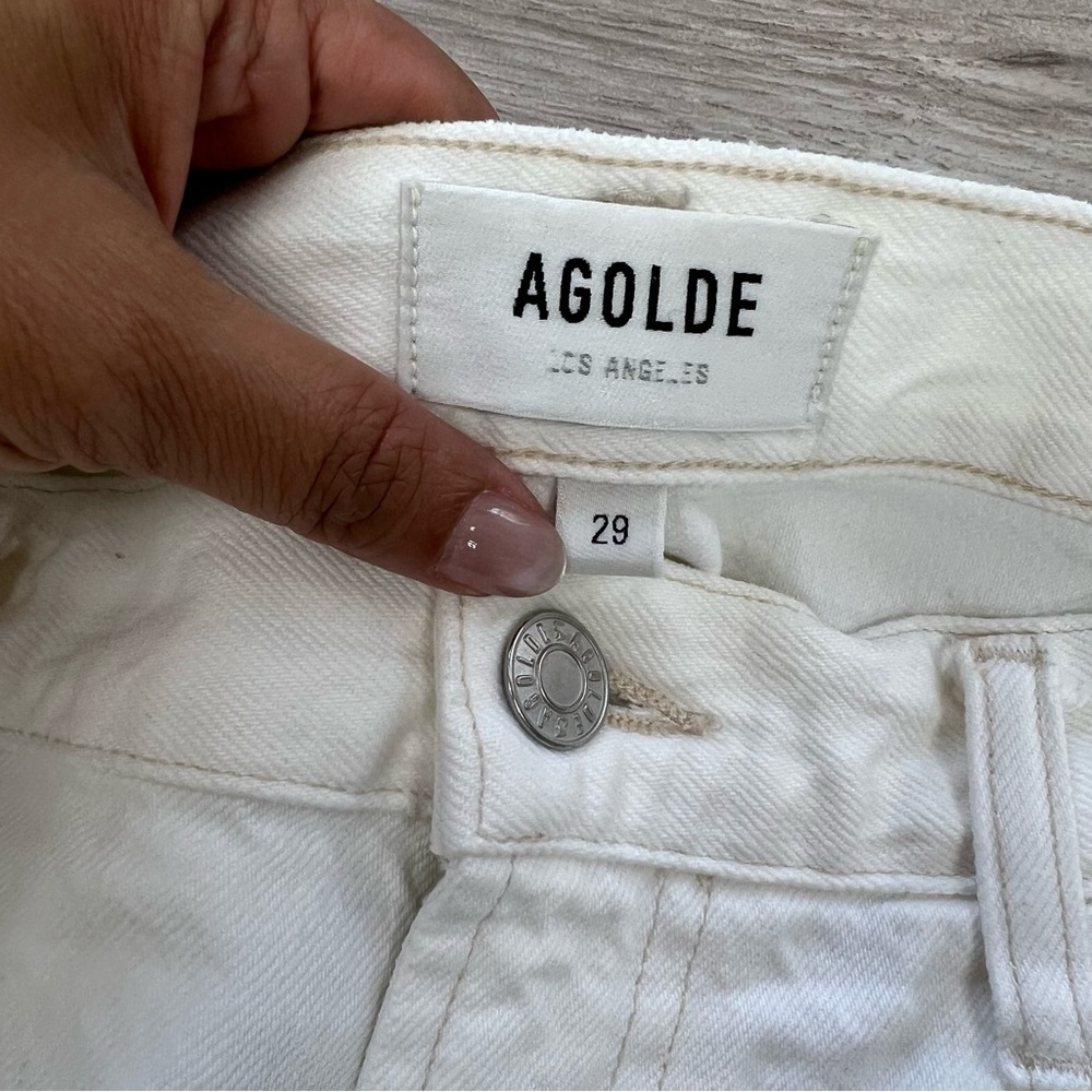 Agolde Pinch Waist Ultra High Rise Short in Cumulus (White) Size 29 - Picture 10 of 15
